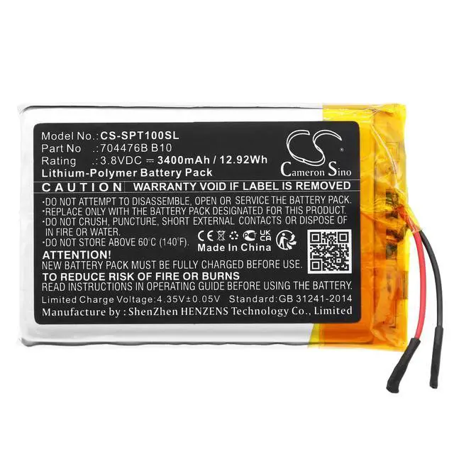 Alt view image 3 of 4 - CS Replacement Battery for SPOT SPOT X,SPOTXB PN:704476B B10 3400mAh / 12.92Wh