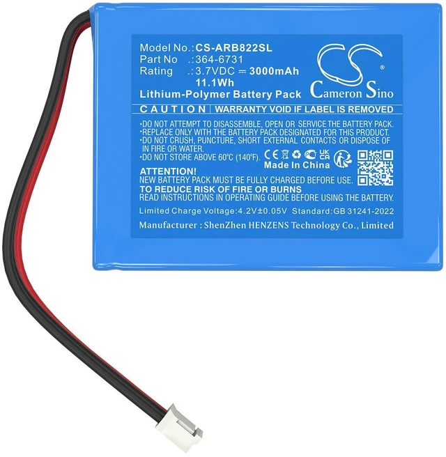 Alt view image 4 of 5 - CS Replacement Battery for ABB 364-6731,3BSC760019E1,AB12G,SB822 PN: 3000mAh / 11.1Wh