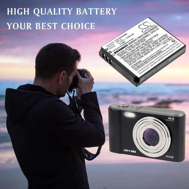 Alt view image 5 of 5 - CS Replacement Battery for Generic,Minolta,Yashica FHD 1080P 44MP Digital Camera PN:NP-6L 1000mAh / 3.7Wh