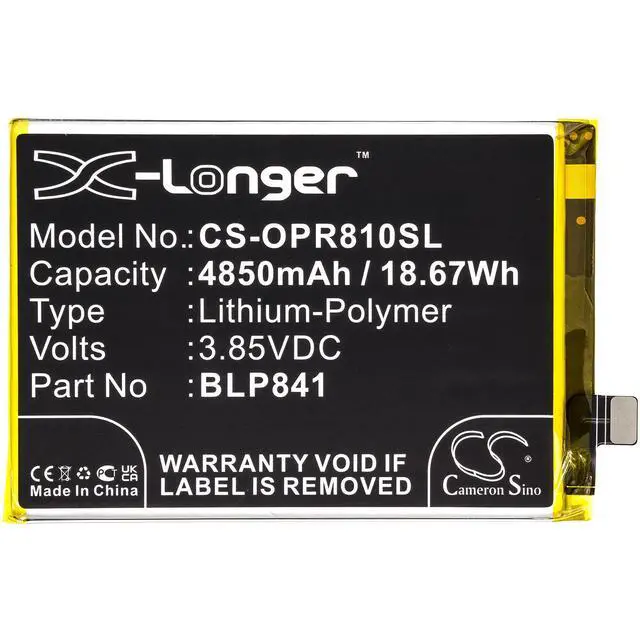 Alt view image 3 of 5 - CS Replacement Battery for Oppo Realme 8,Realme Q3,Realme Q3I,RMX3085 PN:BLP841 4850mAh / 18.67Wh