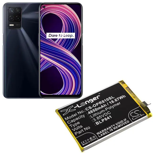 Alt view image 5 of 5 - CS Replacement Battery for Oppo Realme 8,Realme Q3,Realme Q3I,RMX3085 PN:BLP841 4850mAh / 18.67Wh