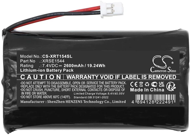 Alt view image 3 of 5 - CS Replacement Battery for X-Rite eXact,eXact Advance,eXact Basic,eXact Stander,SE15-44,SE15-46 PN:XRSE1544 2600mAh / 19.24Wh