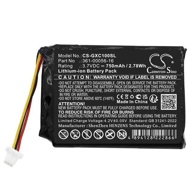 Alt view image 3 of 5 - CS Replacement Battery for Garmin 0100261810,XERO C1 PRO Chronograph PN:361-00056-16 750mAh / 2.78Wh