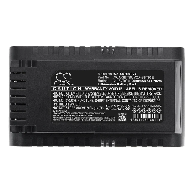 Alt view image 5 of 5 - CS Replacement Battery for Samsung DJ96-00227A,Jet 70,Jet 70 Easym VS15T7033R4/SH,Jet 70 Ligh PN:DJ96-00221A 2000mAh / 43.2Wh