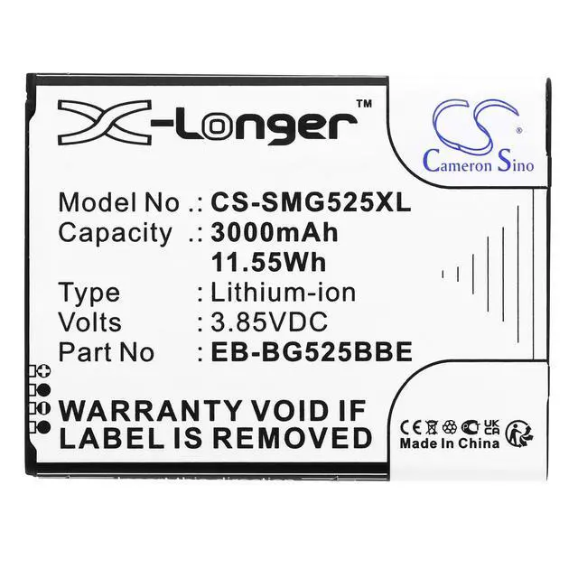Alt view image 3 of 3 - CS Replacement Battery for Samsung Galaxy XCover 5 2021,SM-G525F,SM-G525F/DS,Galaxy XCover 5,SM-G525N PN:EB 3000mAh / 11.55Wh