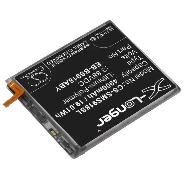 Alt view image 2 of 4 - CS Replacement Battery for Samsung Galaxy S23 Ultra,SM-S918B,SM-S918Q,SM-S918N,SM-S918T,SM-S PN:EB-BS918ABY 4900mAh / 19.01Wh