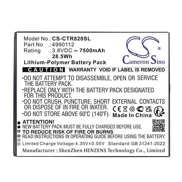 Alt view image 5 of 5 - CS Replacement Battery for Cedar CT8,CT8X2 PN:4990112 7500mAh / 28.5Wh