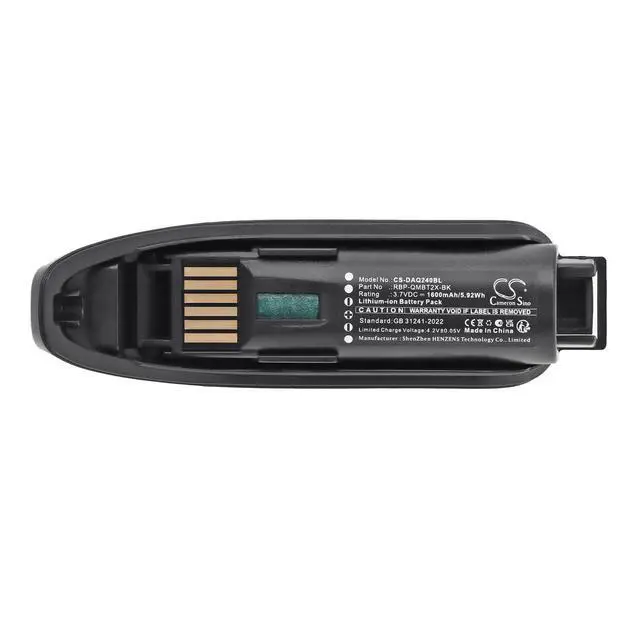 Alt view image 5 of 5 - CS Replacement Battery for Datalogic QBT2131,QBT2400,QBT2430,QM2400,QuickScan BC2030,QuickS PN:RBP-QMBT2X-BK 1600mAh / 5.92Wh