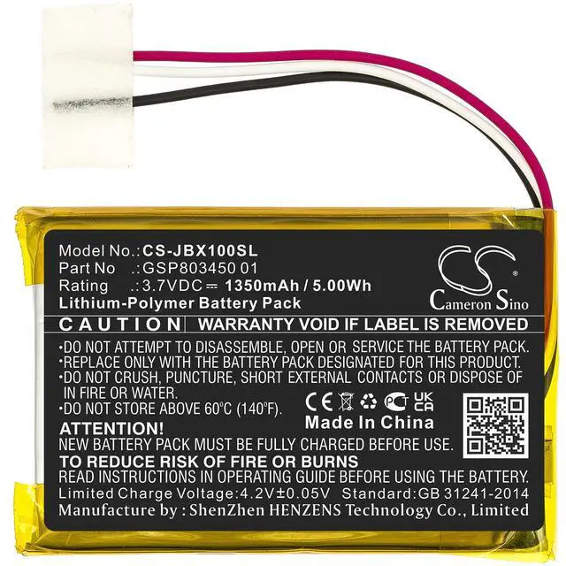 Alt view image 3 of 5 - CS Replacement Battery for JBL Free Charging Case,Free X TWS Charging Case PN:GSP803450 01 1350mAh / 5Wh
