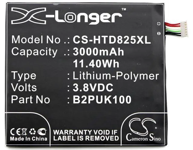 Alt view image 3 of 4 - CS Replacement Battery for HTC Desire 825,Desire 825 TD-LTE,D825u,Desire 825 Dual Sim,D825h,2PUK00 PN:B2PUK1 3000mAh / 11.4Wh