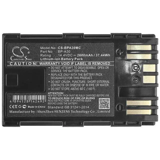 Alt view image 5 of 5 - CS Replacement Battery for Canon CA-CP200L,EOS C70, EOS C80,EOS C200,EOS C200B,EOS C200 PL,EOS C300 Mar PN: 2600mAh / 37.44Wh