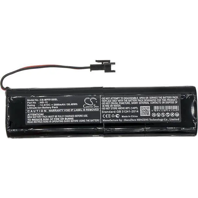 Alt view image 3 of 4 - CS Replacement Battery for Mipro MA-100su/du,MA-303su/du,Wireless PA Systems,MA-100,MA-303 PN:MB-10 2600mAh / 38.48Wh