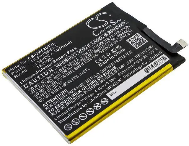 Main image of CS Replacement Battery for UMI UMIDIGI F2 PN:1ICP/6/65/87-2 5000mAh / 19.25Wh