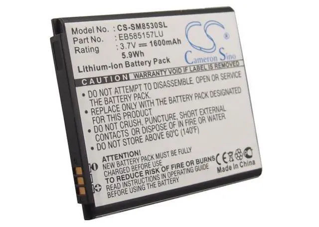 Alt view image 5 of 5 - CS Replacement Battery for Samsung Galaxy Beam,GT-I8530,GT-I8550,GT-I8558,GT-I8550L,GT-I8552,G PN:EB585157LU 1600mAh / 5.92Wh