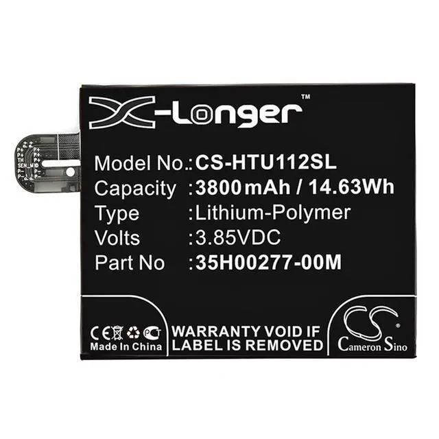Alt view image 3 of 4 - CS Replacement Battery for HTC U11+,U11 Plus PN:35H00277-00M,35H00271-01M 3800mAh / 14.63Wh