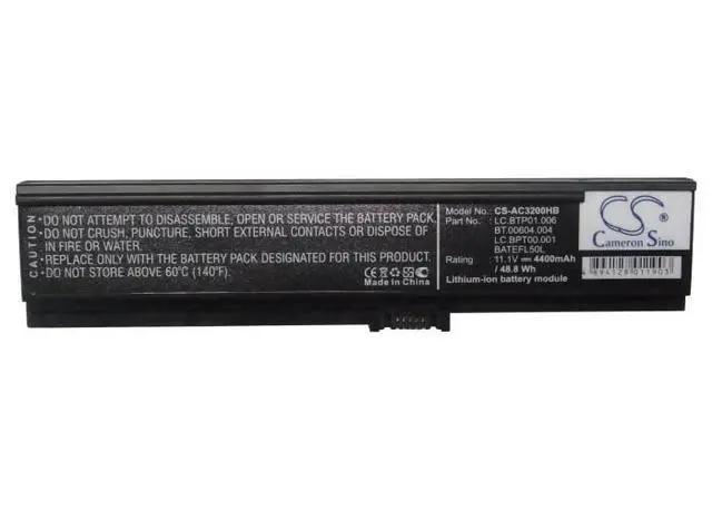 Alt view image 5 of 5 - CS Replacement Battery for Acer AS36802682,Aspire 3050,Aspire 3050-1733,Aspire 3600,Aspire PN:LC.BTP01.006 4400mAh / 48.84Wh