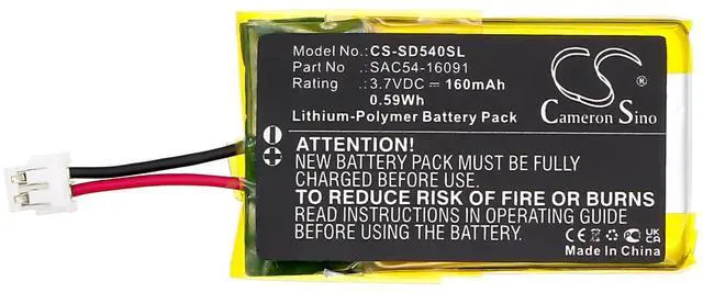 Alt view image 3 of 5 - CS Replacement Battery for SportDog SBC-R SportDog Bark Collar PN:SAC54-16091 160mAh / 0.59Wh