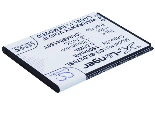 Alt view image 3 of 5 - CS Replacement Battery for BLU Dash 4.0,D270,D270a,D272,D272a,Music 4.0 PN:C684804150T,C6804804150T 1500mAh / 5.55Wh