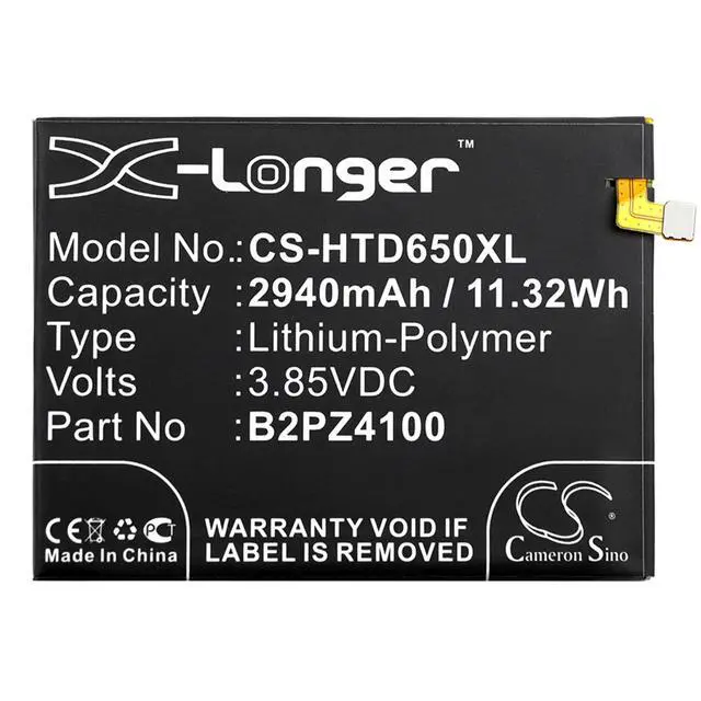 Alt view image 3 of 4 - CS Replacement Battery for HTC Desire 650 4G,99HALL015-00 PN:B2PZ4100,35H00267-01M 2940mAh / 11.32Wh