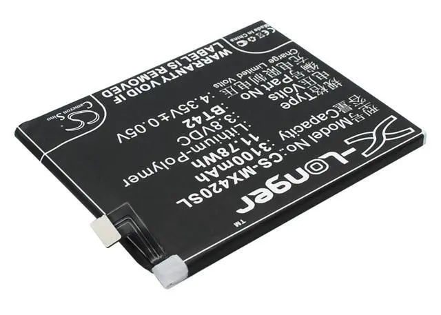 Alt view image 3 of 5 - CS Replacement Battery for MeiZu M1,Note PN:BT42 3100mAh / 11.78Wh