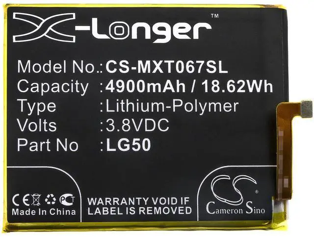 Alt view image 3 of 4 - CS Replacement Battery for Motorola One Fusion Plus,XT2067 PN:LG50 4900mAh / 18.62Wh