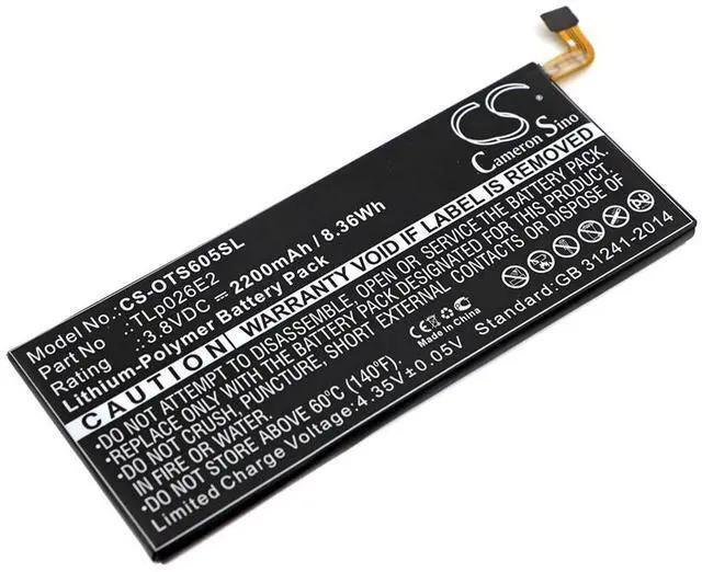 Main image of CS Replacement Battery for BlackBerry,Alcatel DTEK50,DTEK50 LTE AM STH100-1,STH100-2,Neon PN:TLp026E2 2200mAh / 8.36Wh