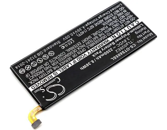 Alt view image 2 of 4 - CS Replacement Battery for BlackBerry,Alcatel DTEK50,DTEK50 LTE AM STH100-1,STH100-2,Neon PN:TLp026E2 2200mAh / 8.36Wh