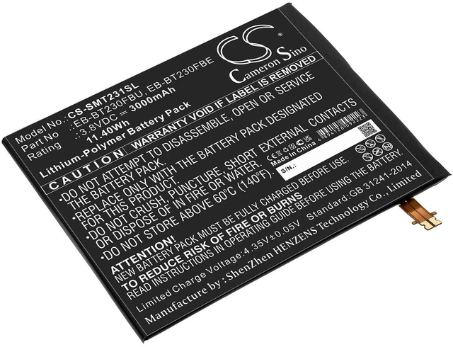 Main image of CS Replacement Battery for Samsung SM-T230NU,Galaxy Tab4 7.0,SM-T239C,Galaxy Tab4 7.0 TD-LTE, PN:EB-BT230FBU 3000mAh / 11.4Wh