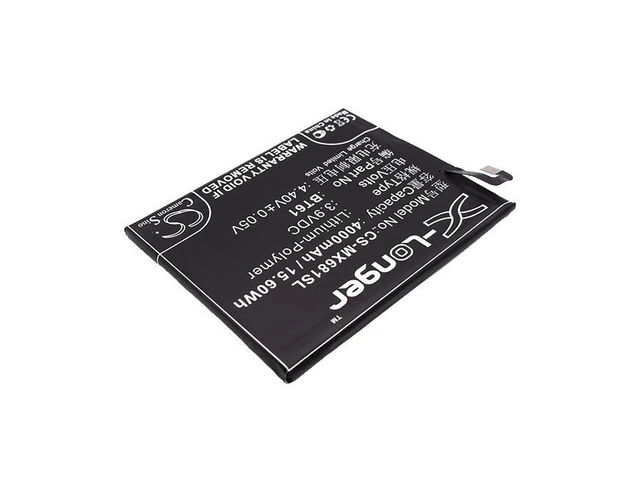 Alt view image 2 of 5 - CS Replacement Battery for MeiZu L681C,L681Q,L681H,M3 Note,Meilan Note 3,M3 Note Dual SIM,M3 Note Du PN:BT61 4000mAh / 15.6Wh