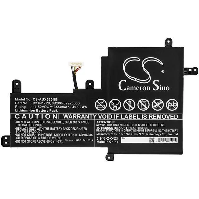 Alt view image 3 of 4 - CS Replacement Battery for Asus VivoBook S15 S530UA,VivoBook S15 S530,S5300UN,VivoBook S15 S530U PN:B31N1729 3550mAh / 40.9Wh