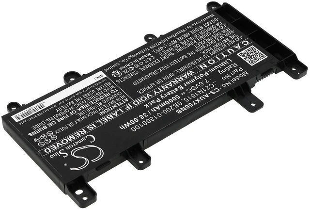 Alt view image 2 of 3 - CS Replacement Battery for Asus X756UJ,X756UA,X756UX,X756UB,X756UQ,X756UV,X756UF,K756,K756U,K756UA PN:C21N1515 5000mAh / 38Wh