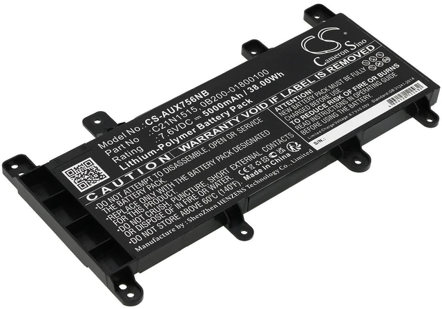 Main image of CS Replacement Battery for Asus X756UJ,X756UA,X756UX,X756UB,X756UQ,X756UV,X756UF,K756,K756U,K756UA PN:C21N1515 5000mAh / 38Wh