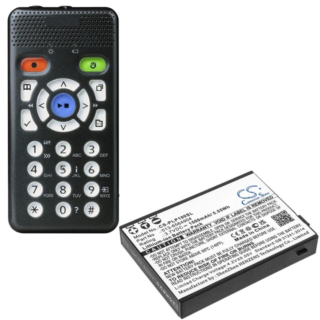 Alt view image 4 of 4 - CS Replacement Battery for Plextalk PTP1,Pocket Daisy Player PTP1 PN:013-6564904 1500mAh / 5.55Wh