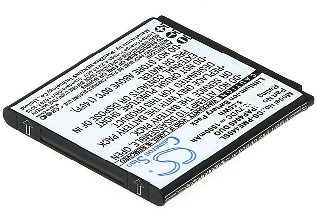 Alt view image 2 of 5 - CS Replacement Battery for Prestigio MultiPhone 4040 Duo PN:PAP4040 DUO 1500mAh / 5.55Wh