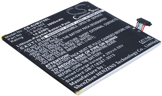 Main image of CS Replacement Battery for Asus FE375CG,FE375CXG,Padpone 7 K019,ME375C,K019 PN:C11P1402 3900mAh / 14.82Wh