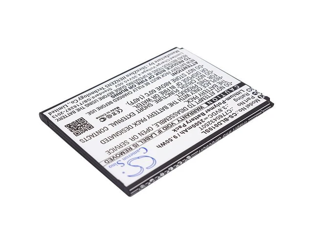 Alt view image 2 of 5 - CS Replacement Battery for BLU Dash X LTE D0010U,D0010UU,BOLD LIKS US PN:C776043250T 2500mAh / 9.5Wh