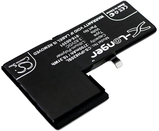Alt view image 2 of 4 - CS Replacement Battery for Apple iPhone X,MQA62LL/A,MQA92LL/A,MQA82LL/A,MQA52LL/A PN:616-00351 2700mAh / 10.31Wh