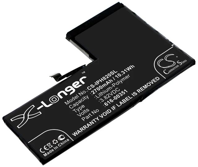 Main image of CS Replacement Battery for Apple iPhone X,MQA62LL/A,MQA92LL/A,MQA82LL/A,MQA52LL/A PN:616-00351 2700mAh / 10.31Wh
