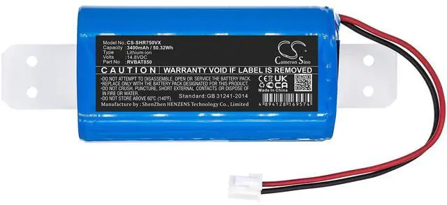 Alt view image 2 of 5 - Battery for Shark ION Robot Vacuum R71, R72, R75, R76, R85, RVBAT850, XBATRV2500
