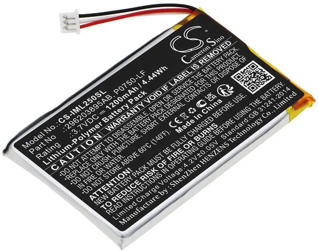 Alt view image 3 of 4 - Battery for Ingenico Link 2500, 296203895AB, P0750-LF  3.70V 1200mAh / 4.44Wh