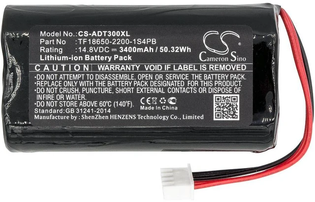 Alt view image 3 of 4 - 3400mAh / 50.32Wh Battery for Addon T10, Addon T3, Addon T9, T10, T3, T9 PN: TF18650-2200-1S4PB