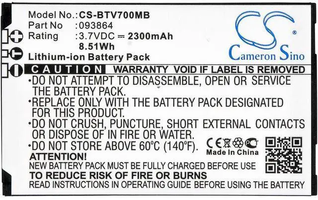 Alt view image 3 of 3 - Cameron Sino Battery for BT Baby Monitor 7500, Video Baby Monitor 7000, Video Baby Monitor 7500 Lights PN:BT 093864 2300mAh / 8.51Wh