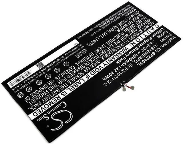 Alt view image 2 of 3 - 6000mAh / 22.80Wh Battery for Sony SGP511, SGP512, SGP521, SGP541, SGP551, SGP561, SOT21, Xperia Tablet Z2, Xperia Tablet Z2 TD-LTE PN:Sony 1277-3631.1B, 1ICP3/102/112-2, LIS2206ERPC