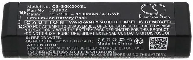 Alt view image 5 of 5 - Replacement Battery for SHURE GLX-D Digital Wireless Systems, GLXD1, GLXD2, MXW2 PN:SHURE SB902, SB902A 1100mAh / 4.07Wh