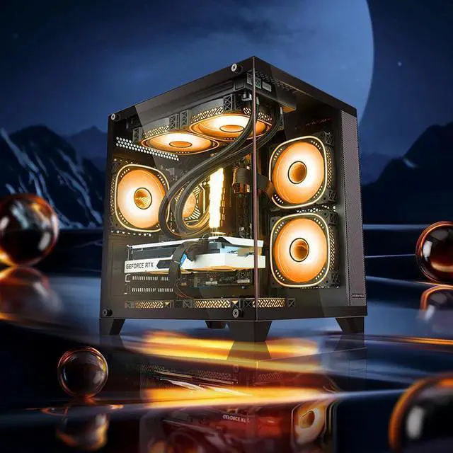 Main image of RANSHUO Gaming Desktop Computer PC,AMD Ryzen 5 5600GT,16GB RAM and 1TB M.2 NVMe PCle4.0,ARGB FAN,WiFi+BT5.0,Game Design Office console,Sea View Room,Prebuilt Gaming PC Tower