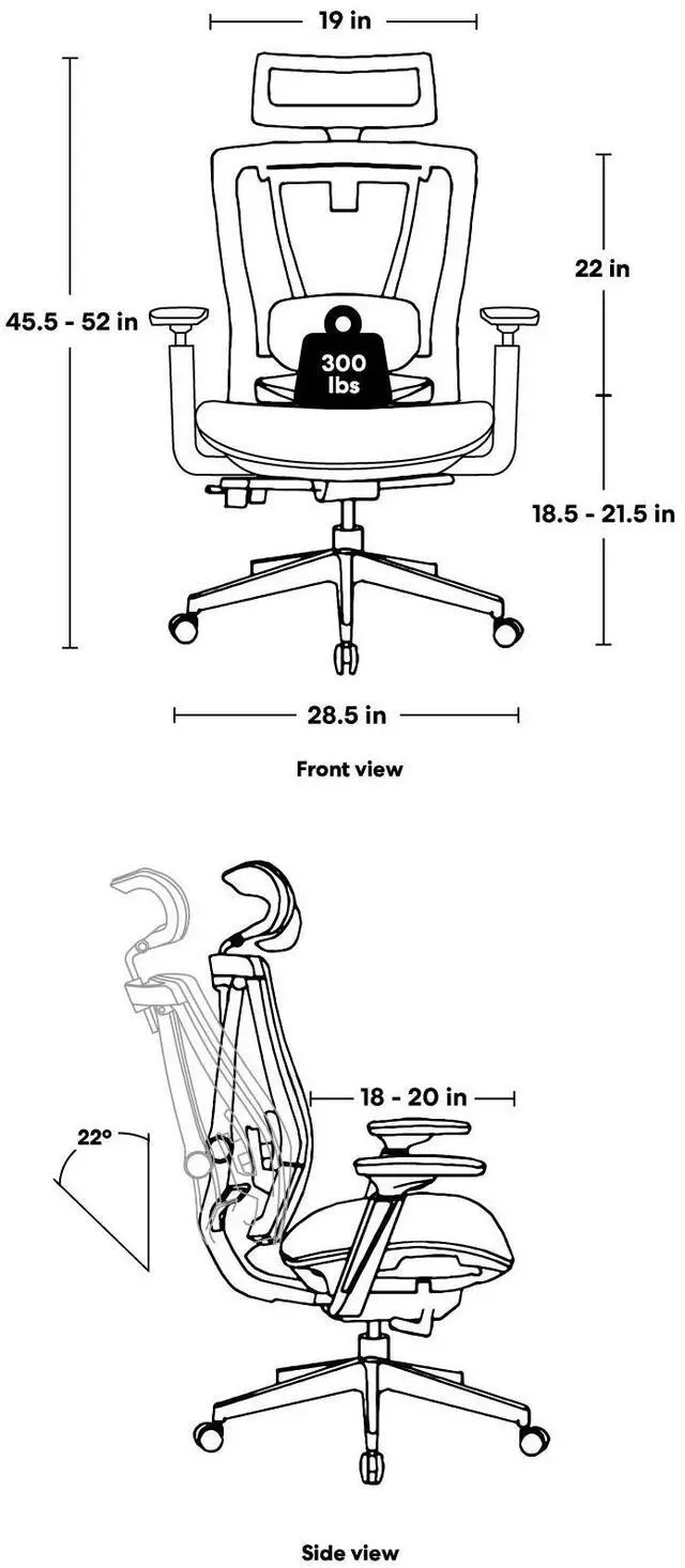 Alt view image 5 of 7 - Autonomous ErgoChair Pro Ergonomic Office Chair - Mesh