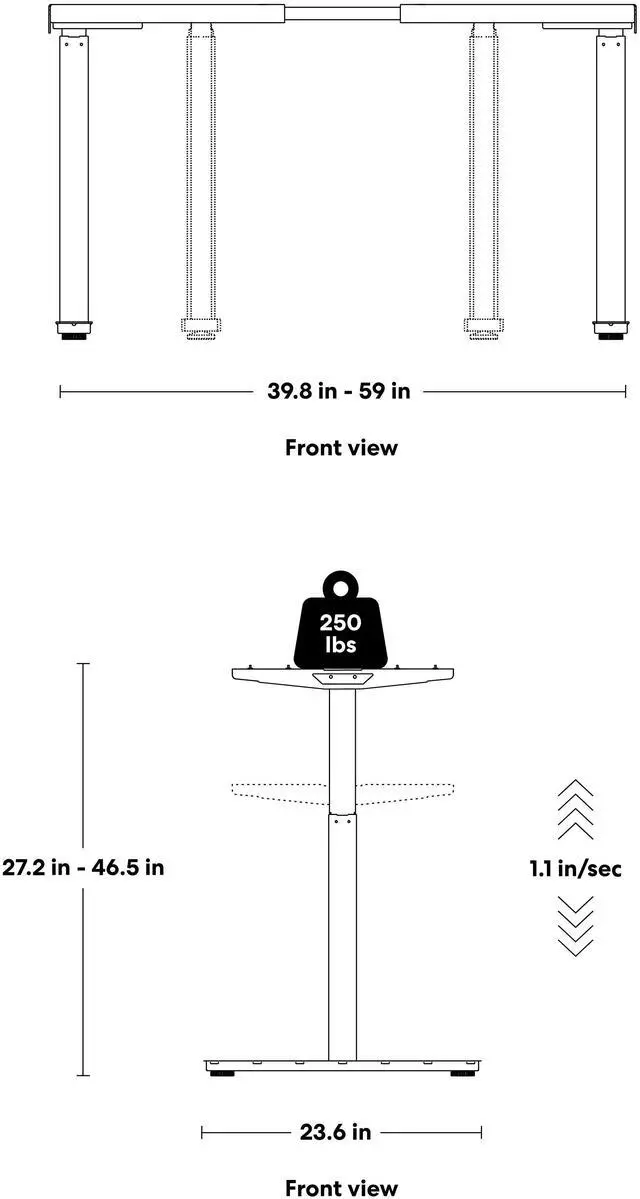 Alt view image 5 of 7 - Autonomous Desk 2 Standing Desk White - White - 2-Stage