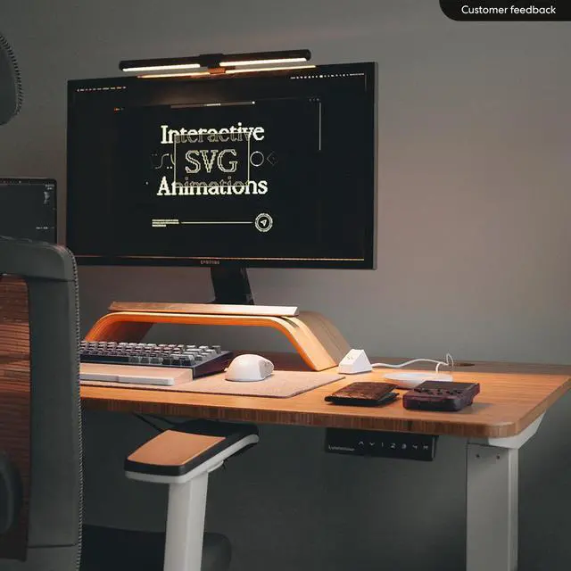 Alt view image 3 of 7 - Autonomous SmartDesk 2 Standing Desk White - Bamboo - 2-Stage
