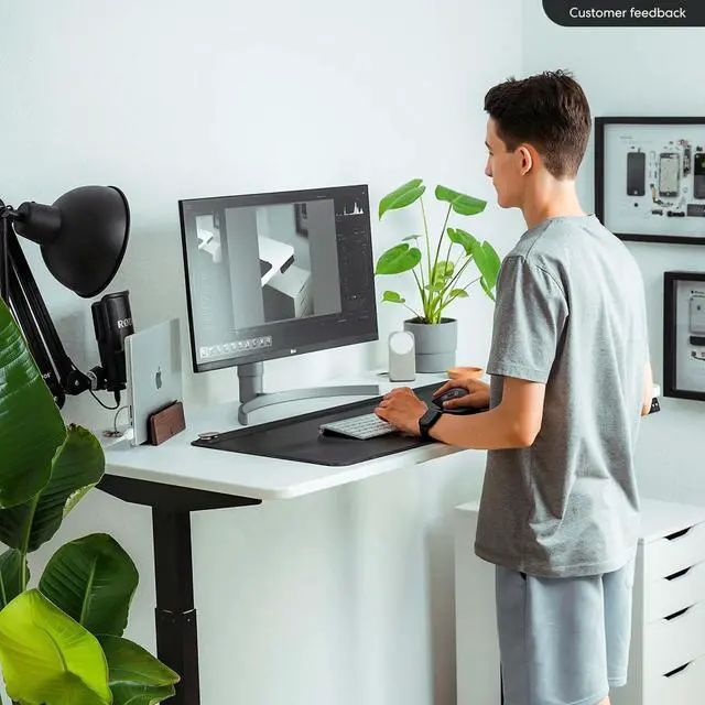 Alt view image 3 of 7 - Autonomous Desk 2 Electric Standing Autonomous Desk 53x29 Black - White - 2-Stage