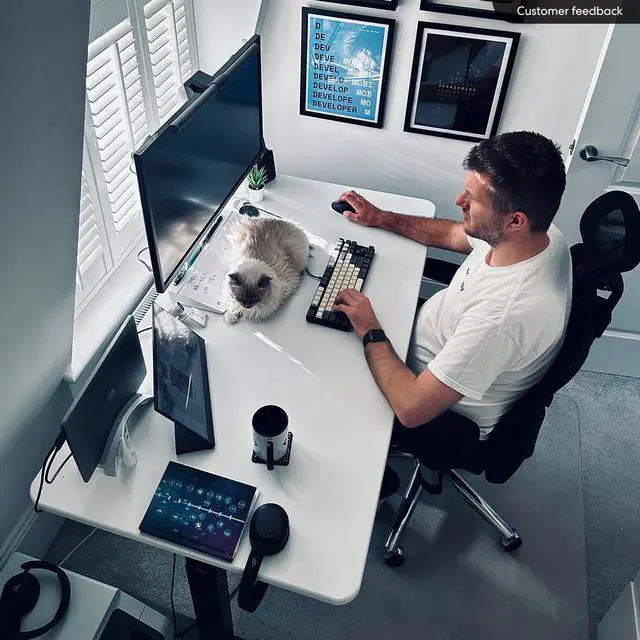 Alt view image 7 of 7 - Autonomous Desk 2 Electric Standing Autonomous Desk 53x29 Black - White - 2-Stage